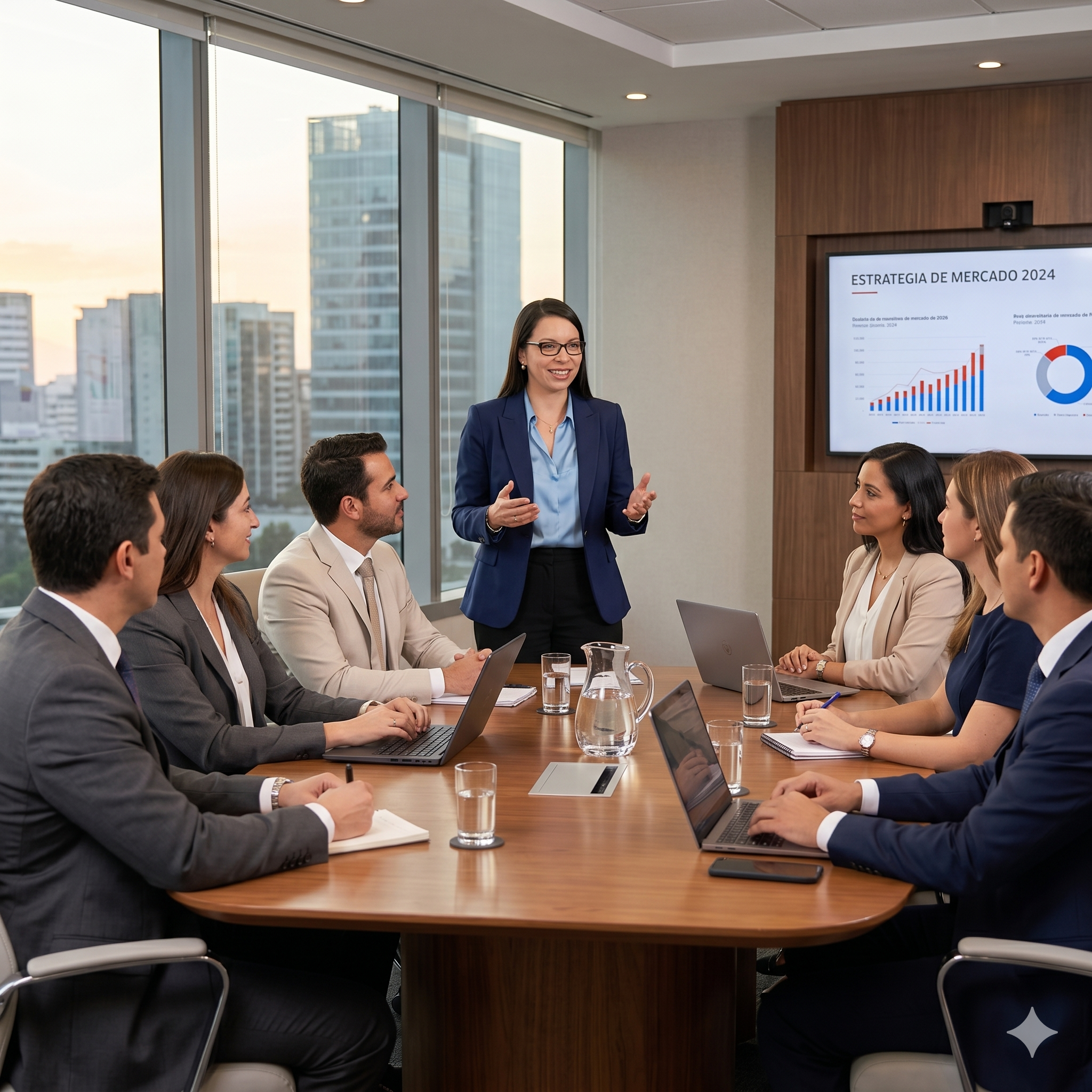 Equipo colaborando en una sesión de estrategia financiera